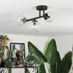 hofstein Chehalis Plafonnier, Boule lumineuse Clair, 3 lumières