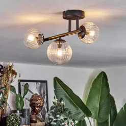 hofstein Chehalis Plafonnier, Boule lumineuse Clair, 3 lumières