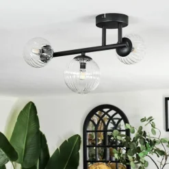 hofstein Chehalis Plafonnier, Boule lumineuse Clair, 3 lumières