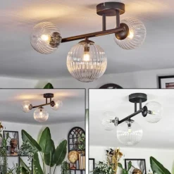 hofstein Chehalis Plafonnier, Boule lumineuse Clair, 3 lumières