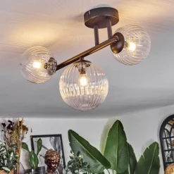 hofstein Chehalis Plafonnier, Boule lumineuse Clair, 3 lumières