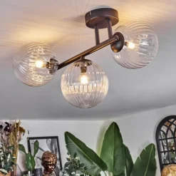 Lampes À Boules-hofstein Chehalis Plafonnier, Boule lumineuse Clair, 3 lumières