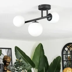 hofstein Chehalis Plafonnier, Boule lumineuse Blanc, 3 lumières