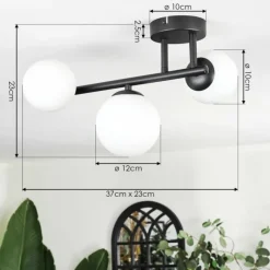 hofstein Chehalis Plafonnier, Boule lumineuse Blanc, 3 lumières