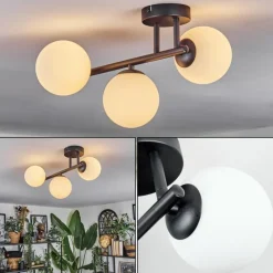 hofstein Chehalis Plafonnier, Boule lumineuse Blanc, 3 lumières