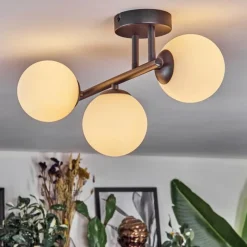 hofstein Chehalis Plafonnier, Boule lumineuse Blanc, 3 lumières