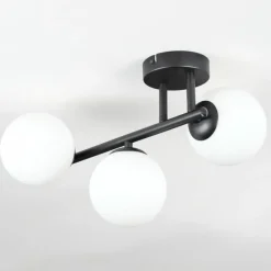 hofstein Chehalis Plafonnier, Boule lumineuse Blanc, 3 lumières