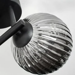 hofstein Chehalis Plafonnier, Boule lumineuse Fumé, 3 lumières