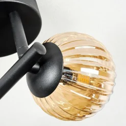 hofstein Chehalis Plafonnier, Boule lumineuse Ambre, 3 lumières