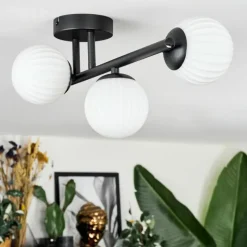 hofstein Chehalis Plafonnier, Boule lumineuse Blanc, 3 lumières