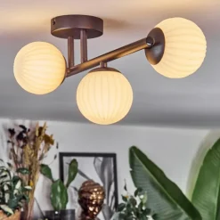 hofstein Chehalis Plafonnier, Boule lumineuse Blanc, 3 lumières