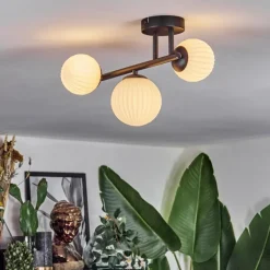 hofstein Chehalis Plafonnier, Boule lumineuse Blanc, 3 lumières