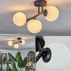 Lampes À Boules-hofstein Chehalis Plafonnier, Boule lumineuse Blanc, 3 lumières
