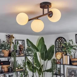 Lampes À Boules-hofstein Chehalis Plafonnier, Boule lumineuse Blanc, 3 lumières