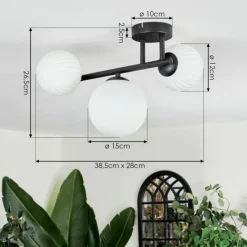 Lampes À Boules-hofstein Chehalis Plafonnier, Boule lumineuse Blanc, 3 lumières