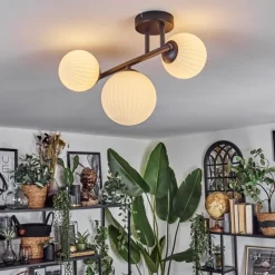 Lampes À Boules-hofstein Chehalis Plafonnier, Boule lumineuse Blanc, 3 lumières