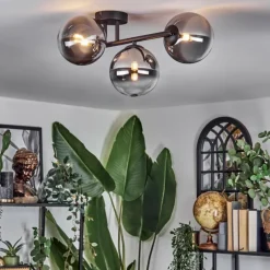 hofstein Chehalis Plafonnier, Boule lumineuse Clair, Fumé, 3 lumières