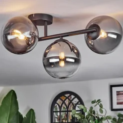 hofstein Chehalis Plafonnier, Boule lumineuse Clair, Fumé, 3 lumières