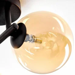 hofstein Chehalis Plafonnier, Boule lumineuse Ambre, 3 lumières