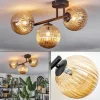 hofstein Chehalis Plafonnier, Boule lumineuse Ambre, 3 lumières