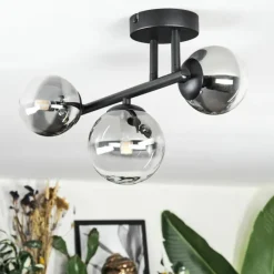 hofstein Chehalis Plafonnier, Boule lumineuse Clair, Fumé, 3 lumières