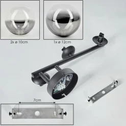 hofstein Chehalis Plafonnier, Boule lumineuse Clair, Fumé, 3 lumières