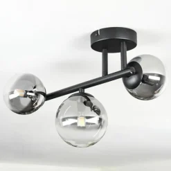 hofstein Chehalis Plafonnier, Boule lumineuse Clair, Fumé, 3 lumières