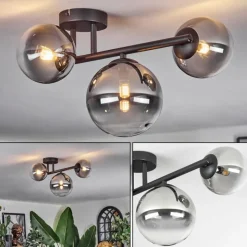 hofstein Chehalis Plafonnier, Boule lumineuse Clair, Fumé, 3 lumières