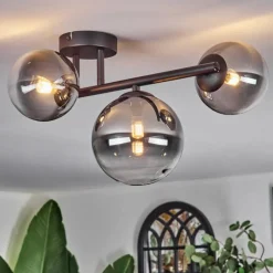 hofstein Chehalis Plafonnier, Boule lumineuse Clair, Fumé, 3 lumières