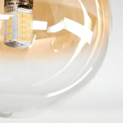 hofstein Chehalis Plafonnier, Boule lumineuse Ambre, Clair, 3 lumières