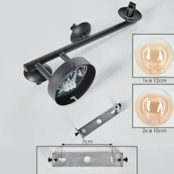 hofstein Chehalis Plafonnier, Boule lumineuse Ambre, Clair, 3 lumières