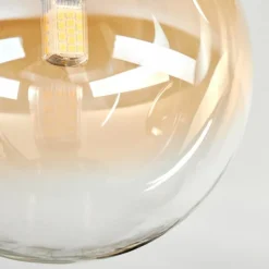 hofstein Chehalis Plafonnier, Boule lumineuse Ambre, Clair, 3 lumières