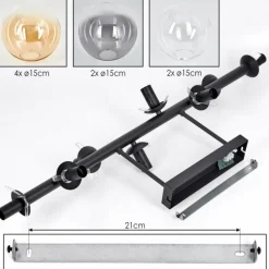 hofstein Chehalis Plafonnier, Boule lumineuse Ambre, Clair, Fumé, 8 lumières