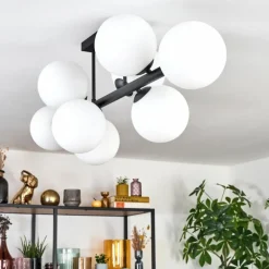 hofstein Chehalis Plafonnier, Boule lumineuse Blanc, 8 lumières