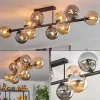hofstein Chehalis Plafonnier, Boule lumineuse Ambre, Fumé, 10 lumières