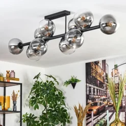 hofstein Chehalis Plafonnier, Boule lumineuse Clair, Fumé, 10 lumières