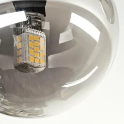 Suspension Verre Fumé-hofstein Chehalis Plafonnier, Boule lumineuse Fumé, 3 lumières