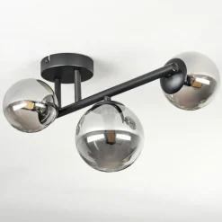 hofstein Chehalis Plafonnier, Boule lumineuse Fumé, 3 lumières