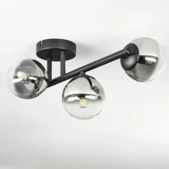 hofstein Chehalis Plafonnier, Boule lumineuse Clair, Fumé, 3 lumières