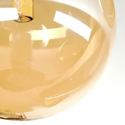 hofstein Chehalis Plafonnier, Boule lumineuse Ambre, 3 lumières