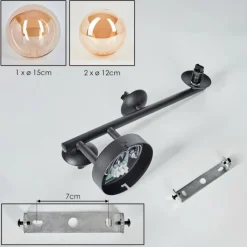 hofstein Chehalis Plafonnier, Boule lumineuse Ambre, 3 lumières