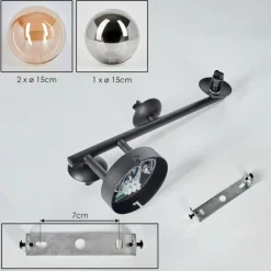 hofstein Chehalis Plafonnier, Boule lumineuse Ambre, Fumé, 3 lumières