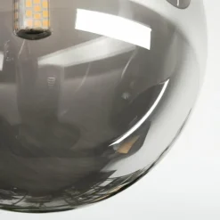 hofstein Chehalis Plafonnier, Boule lumineuse Ambre, Fumé, 3 lumières