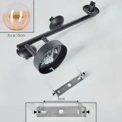 hofstein Chehalis Plafonnier, Boule lumineuse Ambre, Clair, 3 lumières