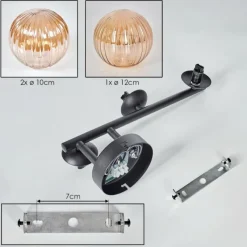 hofstein Chehalis Plafonnier, Boule lumineuse Ambre, 3 lumières