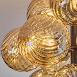 hofstein Chehalis Plafonnier, Boule lumineuse 39 cm LED Ambre, 13 lumières