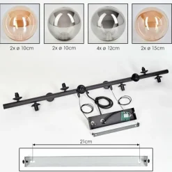 hofstein Chehalis Suspension, Boule lumineuse, Suspension Ambre, Fumé, 10 lumières
