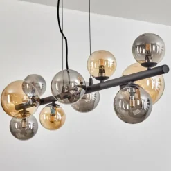 hofstein Chehalis Suspension, Boule lumineuse, Suspension Ambre, Fumé, 10 lumières
