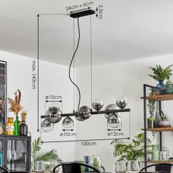 hofstein Chehalis Suspension, Boule lumineuse, Suspension Clair, Fumé, 10 lumières