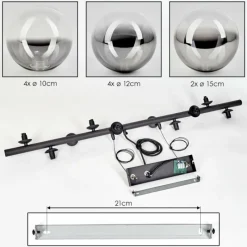 hofstein Chehalis Suspension, Boule lumineuse, Suspension Clair, Fumé, 10 lumières